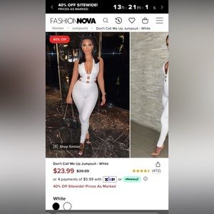 White fashion nova romper